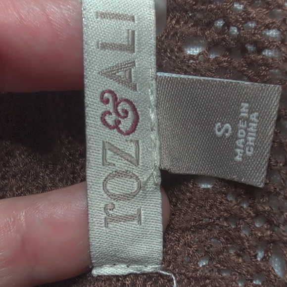 Roz & Ali Brown Knit Cardigan Sweater Size Small - Picture 3 of 5